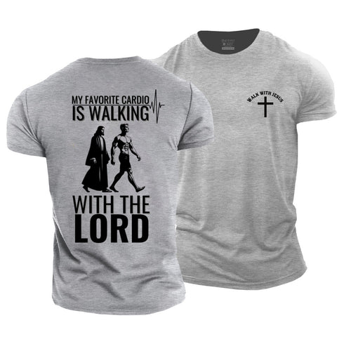 Men's My Favourite Cardio Is Walking With The Lord Cotton T-Shirt